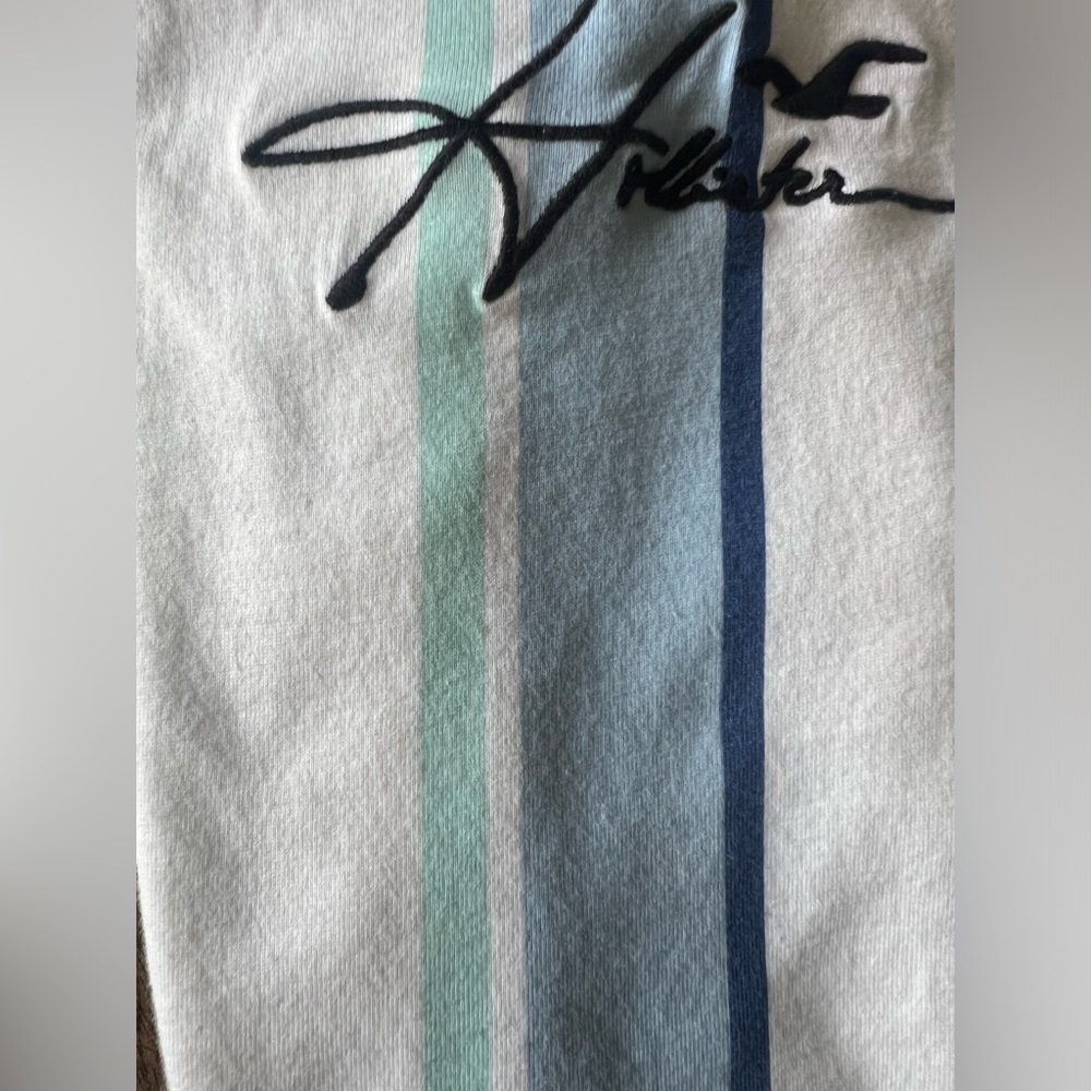 Hollister Men's Blue White Striped Shirt~Large - Picture 6 of 6